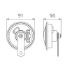 Claxon Electromagnetic, Tip Disc, 24V 3A Ton Inalt 139800 50FI24.100.02K, Vw