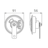 Claxon Electromagnetic, Tip Disc, 24V 3A Ton Inalt 139800 50FI24.100.02K, Vw