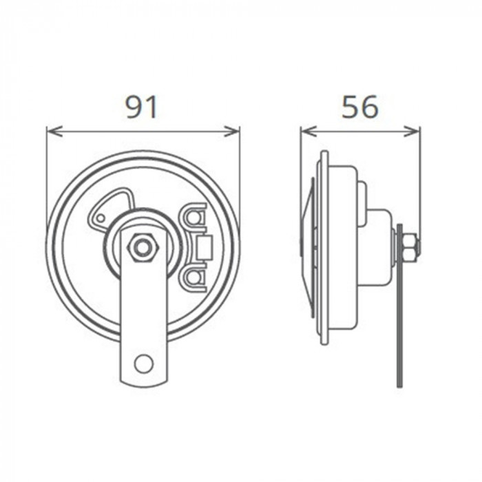 Claxon Electromagnetic, Tip Disc, 24V 3A Ton Inalt 139800 50FI24.100.02K