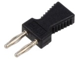 ST&Auml;UBLI Conector Banana 2mm Negru 10A, Nichelat, Punte Stacabila, Tensiune 30V AC / 60V DC