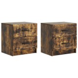 vidaXL Dulap de noapte 2 pcs Stejar fumuriu 43 x 34,5 x 44,5 cm 895686