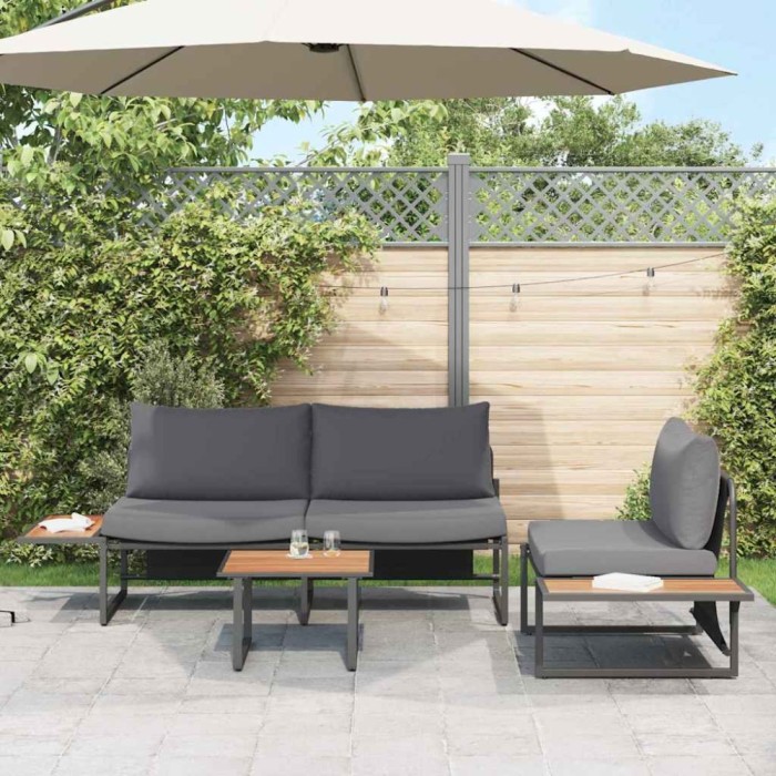 vidaXL Set de masă pentru grădină 3 pcs Antracit Oțel