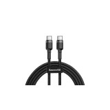 Baseus Cablu de date și &icirc;ncărcare Baseus Type-C USB C la USB C Cafule PD2.0 60W 20V 3A 1m Gri Negru (CATKLF-GG1)