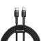 Baseus Cablu de date și &icirc;ncărcare Baseus Type-C USB C la USB C Cafule PD2.0 60W 20V 3A 1m Gri Negru (CATKLF-GG1)