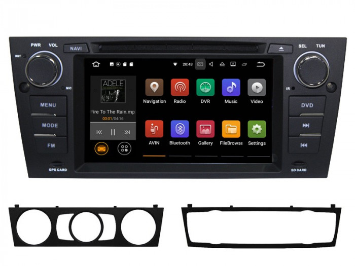 Navigatie Auto Multimedia cu GPS Android BMW Seria 3 E90 E91 (2005 - 2013), 2GB RAM + 16GB ROM, Internet, 4G, Aplicatii, Waze, Wi-Fi, USB, Bluetooth,