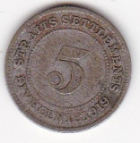 Straits Settlements 5 Cents George V 1919