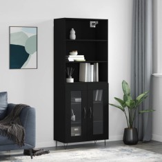 vidaXL Dulap inalt, negru, 69,5x34x180 cm, lemn compozit foto