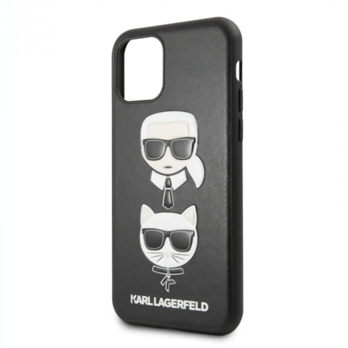 Husa iPhone 11 Pro Max Karl Lagerfeld &amp;amp; Choupette Hard Case PU Neagra