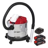 Einhell TE-AV 18/15 Li C PXC + Twinpack CB + 4514095 - Aspirator pentru cenusa 100 mbar + Set 2 acumulatori si incarcator Li-Ion 18 V 2.5 Ah