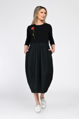 Rochie Dama, Eranthe, Baloon, tip Lalea, cu Pictura Realizata Manual V366 - L