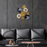 Decoratiune de perete, Grape Vine, Metal, Dimensiune: 68 x 100 cm, Multicolor, Tanelorn