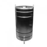 Butoi inox cu capac cu filet, garnitura si robinet din INOX, capacitate 180L
