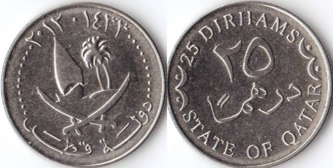 Qatar 2012 - 25 dirhams, circulata