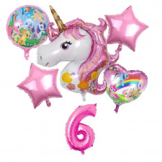 Set 6 baloane folie Unicorn magic My Little Pony cifra 6 117 x 85 cm foto