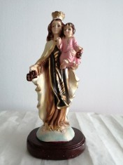 Statueta catolica vintage Fecioara Maria Madonna Isus icoana sculptura religie statuie religioasa crestinism