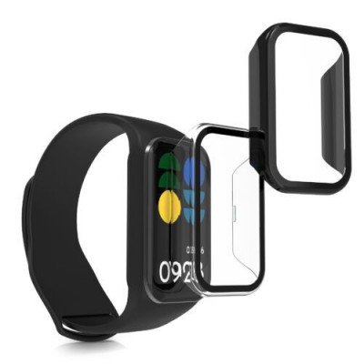 Set 2 huse kwmobile pentru Xiaomi Redmi Band 2, Plastic, Transparent/Negru, 60917.01 foto