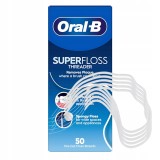 Ață Dentară Cu Threader, Oral-B, Superfloss Regular, Curățare Pentru Aparat Dentar, &Icirc;ndepărtare Placă Bacteriană, 1 buc