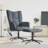 VidaXL Scaun de relaxare cu taburet, gri &icirc;nchis, catifea 328107