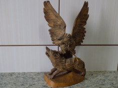 Vultur vintage din lemn sculptat Rusia / h 34 cm / TRANSPORT GRATUIT foto