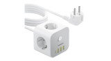 Baseus PowerCombo 7 &icirc;n 1 Cub Prelungitor, 3 AC + 3 x USB-A + 1 x USB-C 20W 1.5 m - alb