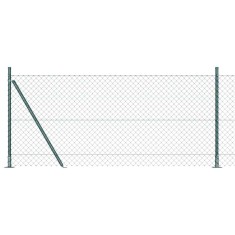vidaXL &Icirc;mprejmuire din plasă cu st&acirc;lpi Verde 0.8 x 10 m Oțel 3351228