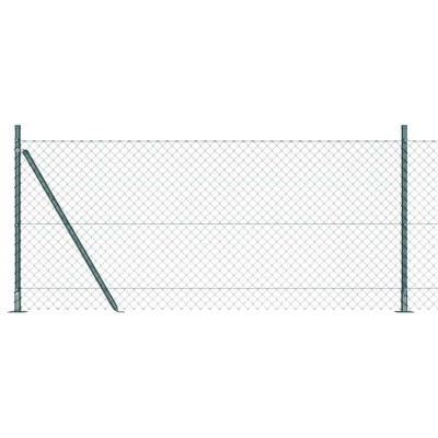 vidaXL &amp;Icirc;mprejmuire din plasă cu st&amp;acirc;lpi Verde 0.8 x 10 m Oțel 3351228 foto