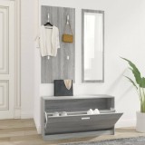 VidaXL Set pantofar 3 &icirc;n 1, gri sonoma, lemn prelucrat