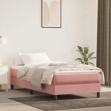 Saltea Copii vidaXL Roz 80x160 cm Catifea cu Arcuri Impachetate, Spuma, Confortabila, Duritate Medie