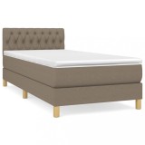 Cumpara ieftin Pat box spring cu saltea, gri taupe, 80x200 cm, textil