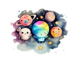 Cumpara ieftin Sticker decorativ Planeta, Multicolor, 68 cm, 5855ST, Oem