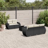 Cumpara ieftin Gossi set mobilier de gradina cu perne, 6 piese, negru, poliratan
