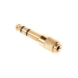 Adaptor jack 6,3mm stere, tata - jack 3,5mm stereo, mama, gold - 401617