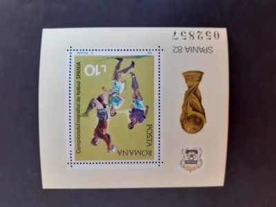1981 - C.M. de fotbal Spania - colita dantelata - LP1047 foto