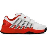 Pantofi sport K-Swiss Court Impact pentru copii, velcro, alb/rosu, 35
