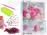 Cumpara ieftin Mozaic Diamant 5D Trandafiri 40x30 cm, Pictura Broderie cu Strass, Kit Creativ Tablou DIY, Andyluc