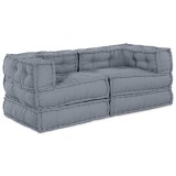 VidaXL Pernă 2 pcs Gri 70 x 70 x 54 cm Poliester