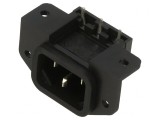 Conector Alimentare AC Soclu Tată 10A 250V IEC 60320 THT