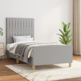 VidaXL Cadru de pat fără saltea, gri deschis, 100x200 cm, textil
