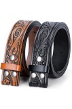 SANSTHS 2 bucăți curele vestice pentru bărbați fără cataramă, curea de cowboy pentru cataramă, curea din piele vestică pentru blugi