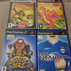 Joc/jocuri ps2 Playstation 2 PS 2 Colectie 4 jocuri PES SHREK Dinosaur pt copii