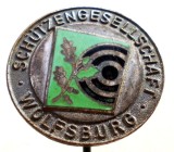 II.091 INSIGNA STICKPIN GERMANIA TIR VANATOARE SCH&Uuml;TZENGESELLSCHAFT WOLFSBURG