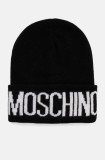 Moschino caciula din amestec de lana culoarea negru, din tricot gros, M5672 60102