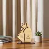 Placheta Lemn Personalizabila HDF, Gravura Laser, Cadou Aniversare, Pensionare, Evenimente Speciale, 29.5x7x23.5cm