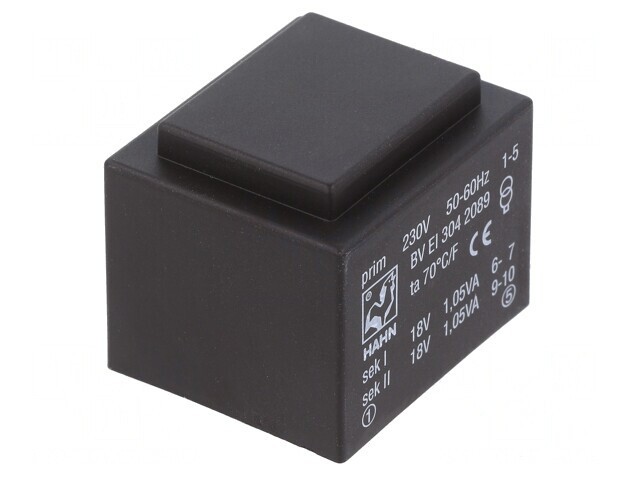 Transformator &icirc;ncapsulat 2,1VA 230VAC 18V PCB
