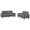 Set de canapele, 2 piese, gri inchis, material textil