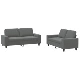 Set de canapele, 2 piese, gri inchis, material textil