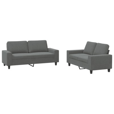 Set de canapele, 2 piese, gri inchis, material textil foto