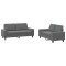 Set de canapele, 2 piese, gri inchis, material textil