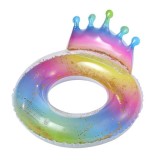 Colac gonflabil pentru copii, design coroana cu sclipici, 70 cm