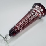 Vaza romaneasca cristal rosu rubin, veche, vintage